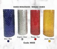 Vase mosaïque en verre transparent / Mosaic Glass Container