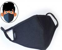 Civil - Masque de protection - 3 couches - 100% polyester - anti-buée - noir 