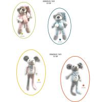 Carolann-Collection toutous-peluche moyenne - 4 modèles assorties - 25-35cm (12/cs)