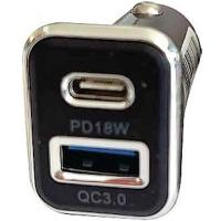 Chargeur d'auto double-USB & C -Noir