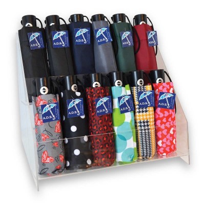 Présentoir de 24 parapluies mini 6po. assortis
