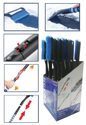 Brosse  neige tlescopique avec grattoir dtachable