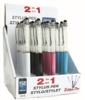 2 en 1 - Stylo & Stylet avec brillants-couleurs assorties