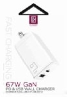 Chargeur mural double-USB & type-C -Blanc-67W